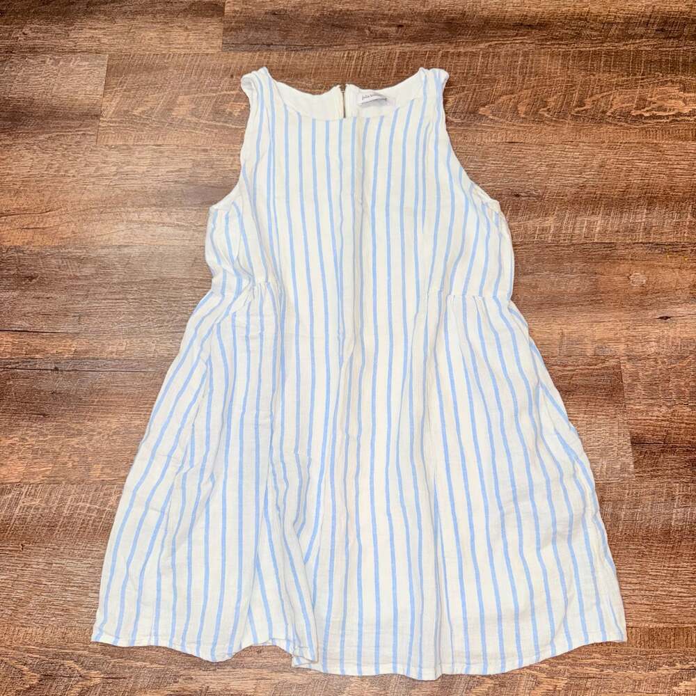 Julie Billiart Blue and White Striped Sleeveless Dress Women’s Size Medium